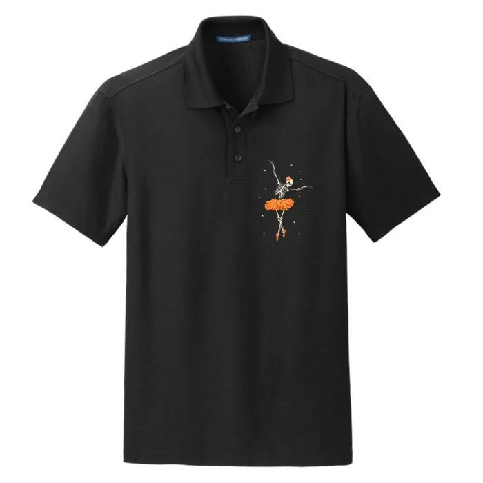 Dancing Skeleton Ballerina Ballet Dance Halloween Dry Zone Grid Performance Polo