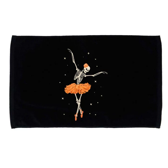 Dancing Skeleton Ballerina Ballet Dance Halloween Microfiber Hand Towel