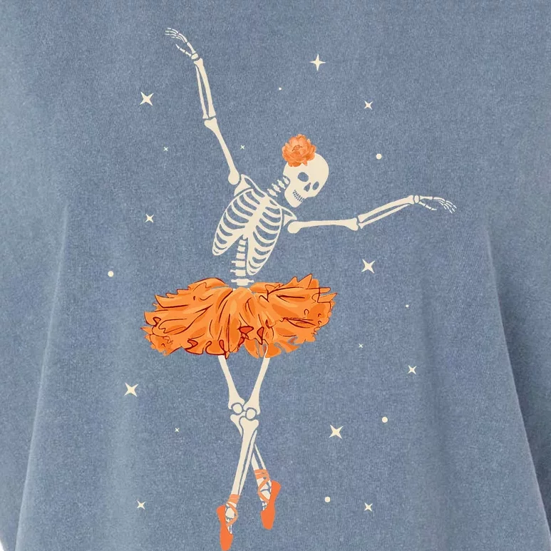 Dancing Skeleton Ballerina Ballet Dance Halloween Garment-Dyed Women's Muscle Tee