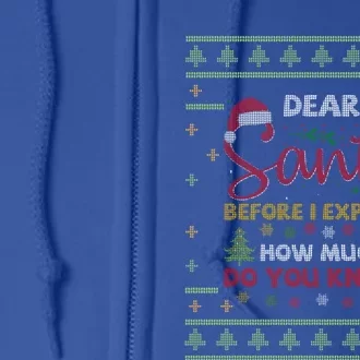 Dear Santa Before I Explain How Much Do You Know Christmas Cute Gift Full Zip Hoodie