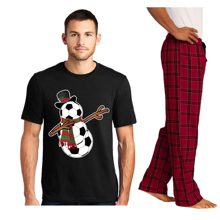 Dabbing Soccer Ball Snow Funny Christmas Pajamas Great Gift Pajama Set