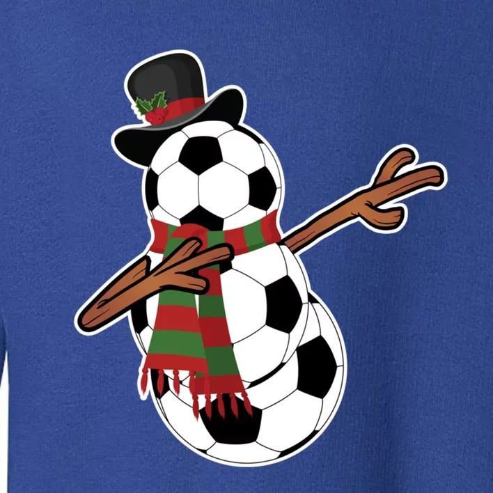 Dabbing Soccer Ball Snow Funny Christmas Pajamas Great Gift Toddler Sweatshirt