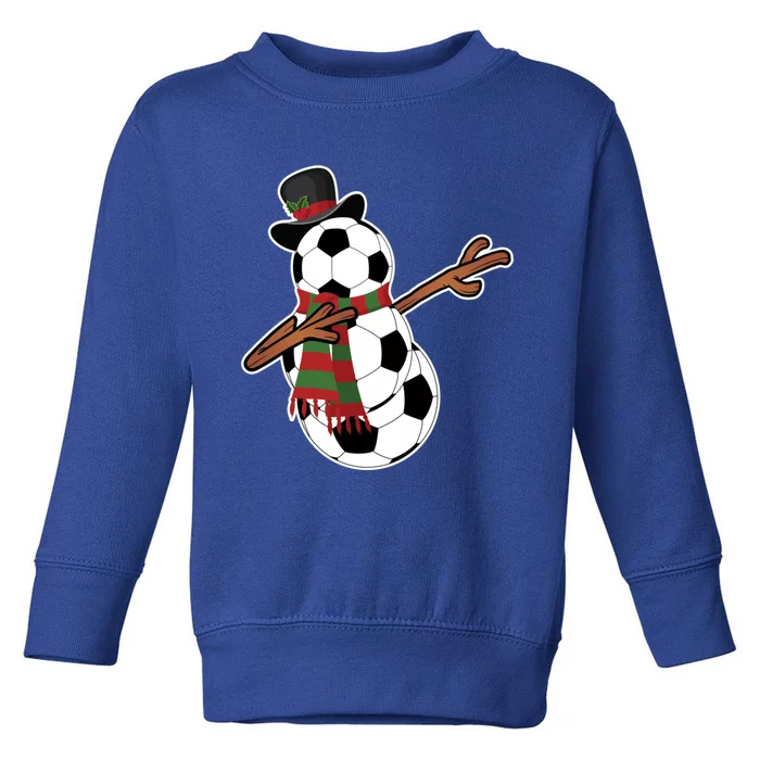 Dabbing Soccer Ball Snow Funny Christmas Pajamas Great Gift Toddler Sweatshirt