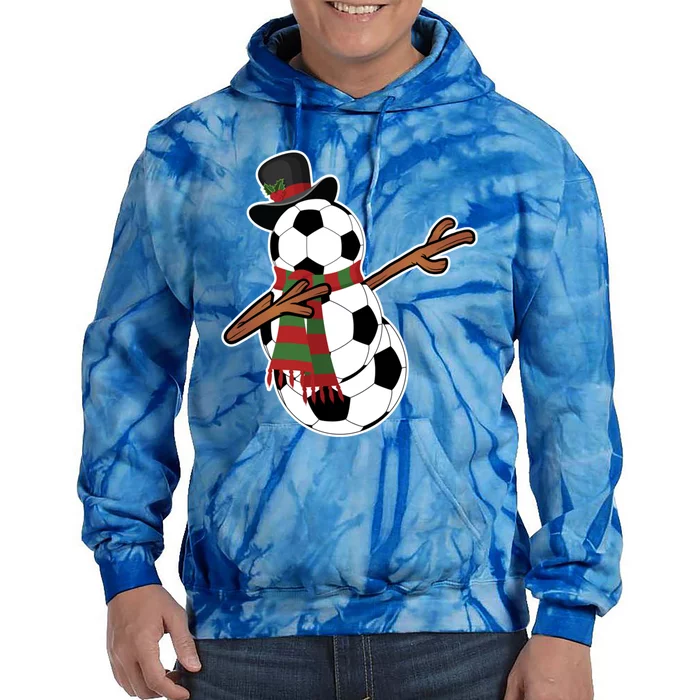 Dabbing Soccer Ball Snow Funny Christmas Pajamas Great Gift Tie Dye Hoodie