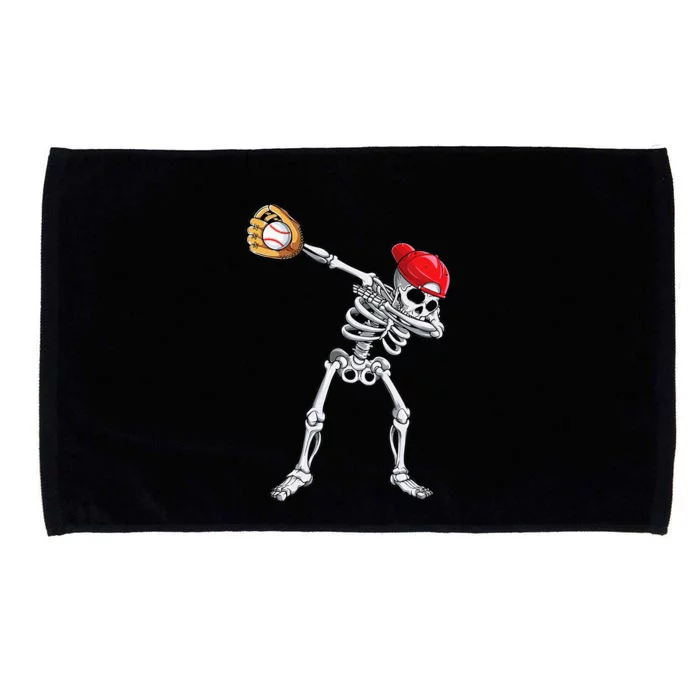 Dabbing Skeleton Baseball Halloween Player Catcher Pitcher Microfiber Hand Towel