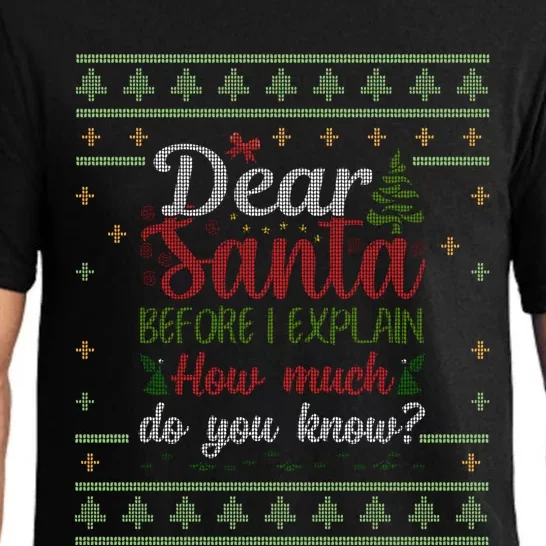 Dear Santa Before I Explain How Much Do You Know Christmas Gift Pajama Set