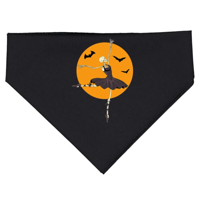 Dancing Skeleton Ballerina Ballet Dance Halloween USA-Made Doggie Bandana