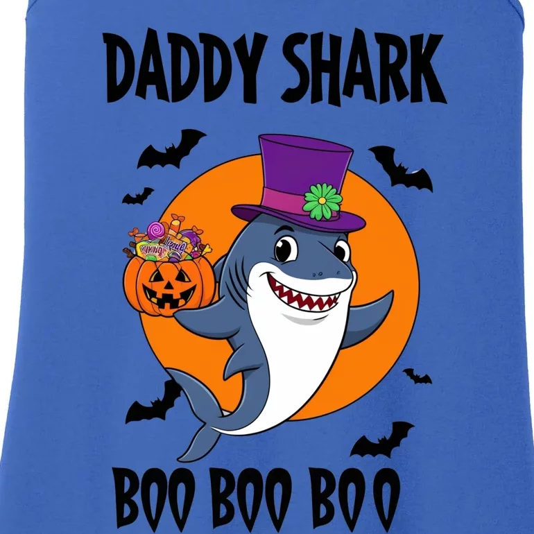 Daddy Shark Boo Boo Boo Funny Family Shark Halloween Ladies Essential Tank