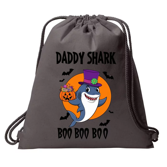 Daddy Shark Boo Boo Boo Funny Family Shark Halloween Drawstring Bag