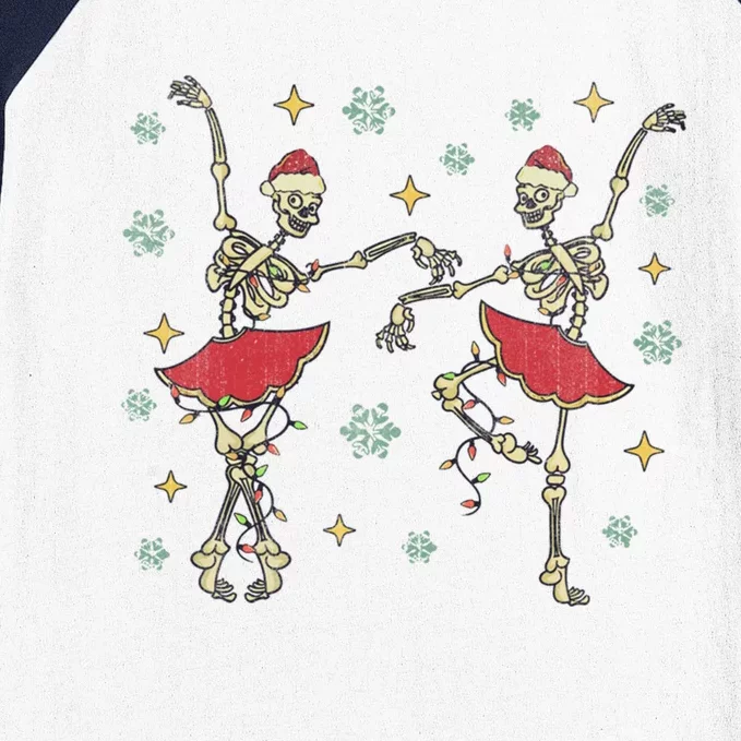 Dancing Skeleton Ballet Funny Xmas Meaningful Gift Baseball Sleeve Shirt