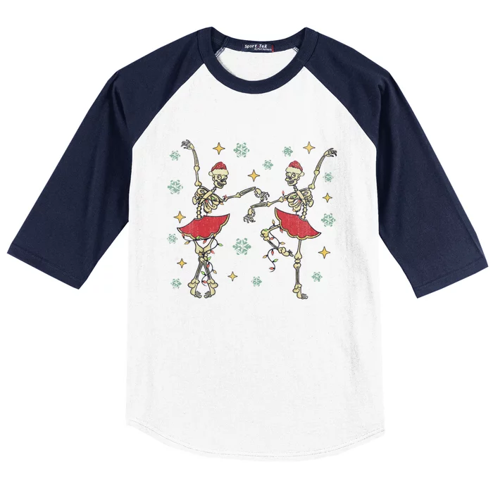 Dancing Skeleton Ballet Funny Xmas Meaningful Gift Baseball Sleeve Shirt