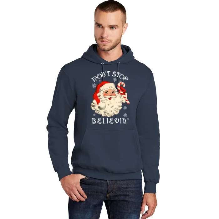 Don't Stop Believin Retro Santa Claus Hoodie