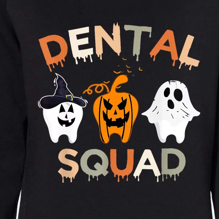 Dental Squad Boo Teeth Dentists Funny Halloween Retro Groovy Great Gift Womens California Wash Sweatshirt