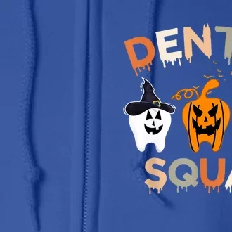 Dental Squad Boo Teeth Dentists Funny Halloween Retro Groovy Great Gift Full Zip Hoodie