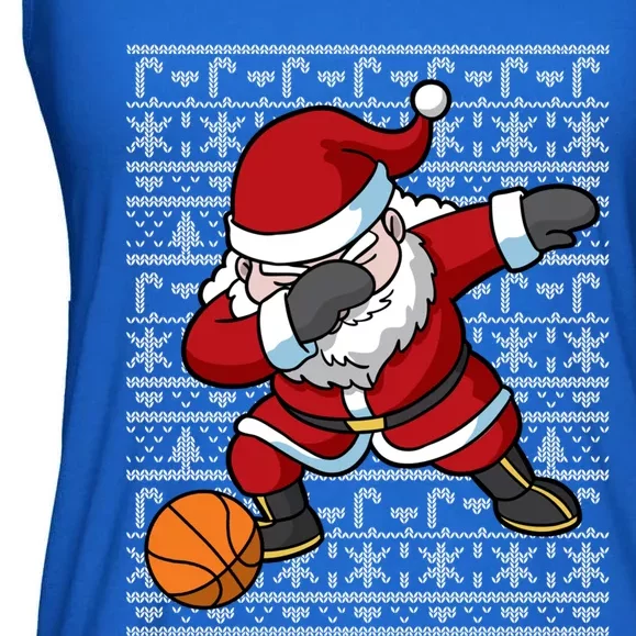 Dabbing Santa Basketball Ugly Christmas Sweater Pattern Cool Gift Ladies Essential Flowy Tank