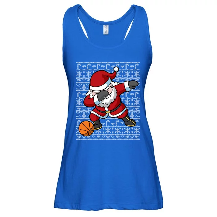 Dabbing Santa Basketball Ugly Christmas Sweater Pattern Cool Gift Ladies Essential Flowy Tank