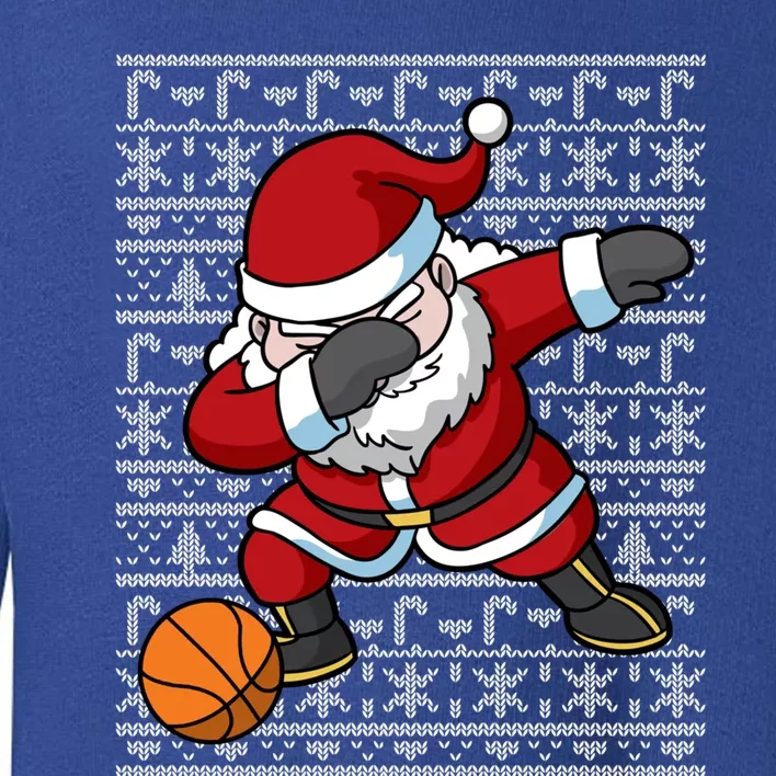 Dabbing Santa Basketball Ugly Christmas Sweater Pattern Cool Gift Toddler Sweatshirt