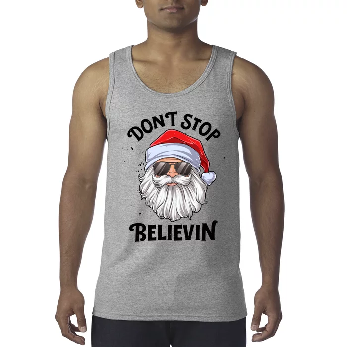 Don't Stop Believin Santa Christmas Boys Girls Funny Xmas Gift Tank Top