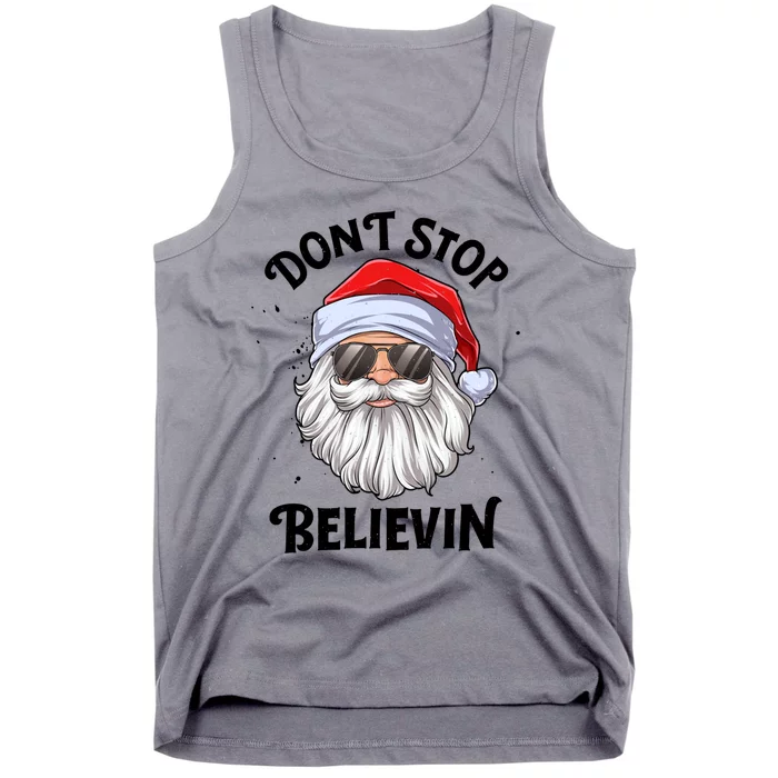 Don't Stop Believin Santa Christmas Boys Girls Funny Xmas Gift Tank Top