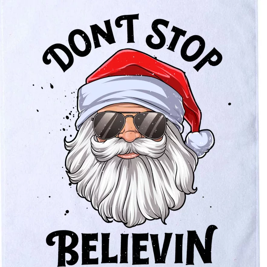 Don't Stop Believin Santa Christmas Boys Girls Funny Xmas Gift Platinum Collection Golf Towel