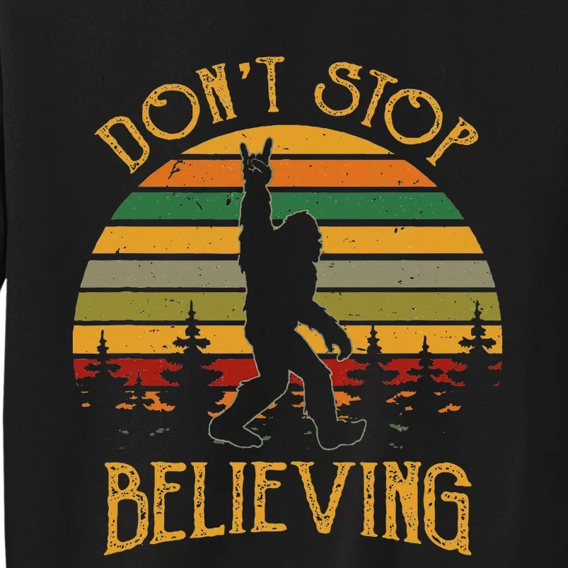 DonT Stop Believing Bigfoot Rock & Roll Retro Sasquatch Sweatshirt