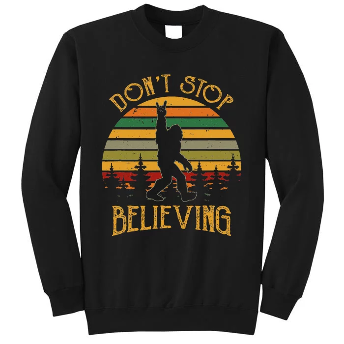 DonT Stop Believing Bigfoot Rock & Roll Retro Sasquatch Sweatshirt