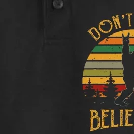 DonT Stop Believing Bigfoot Rock & Roll Retro Sasquatch Dry Zone Grid Performance Polo