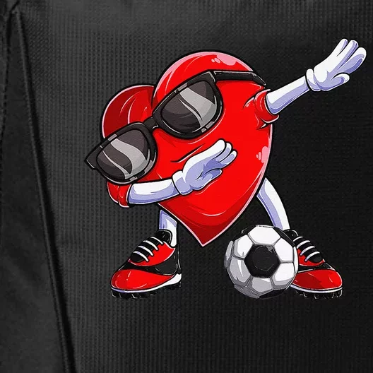 Dabbing Soccer Ball Heart funny Valentines Day City Backpack