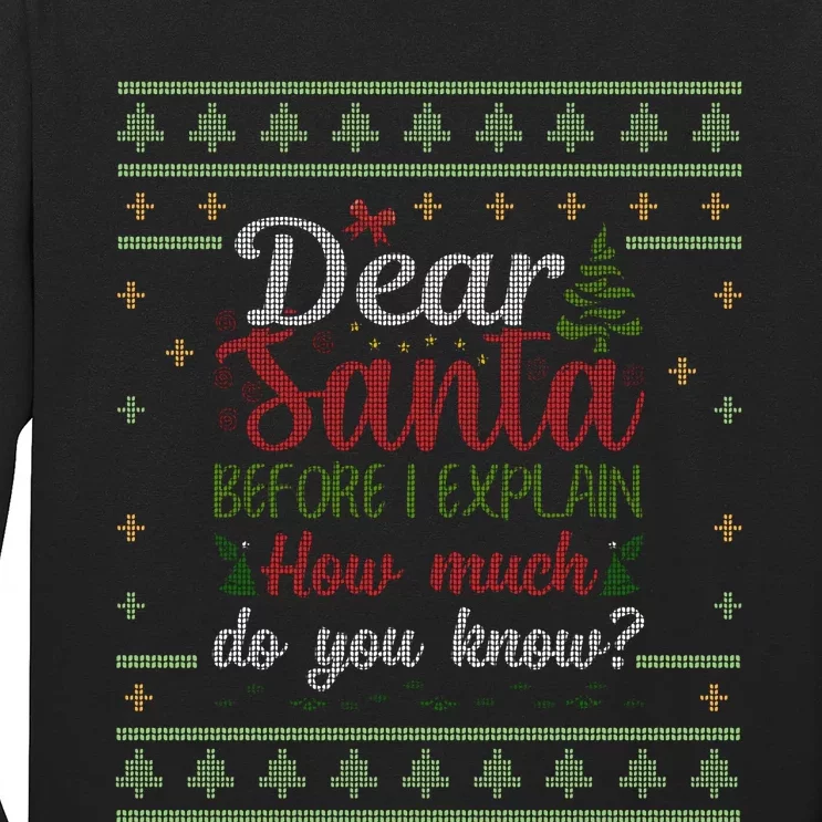 Dear Santa Before I Explain How Much Do You Know Christmas Long Sleeve Shirt