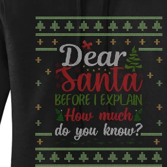 Dear Santa Before I Explain How Much Do You Know Christmas Women's Pullover Hoodie