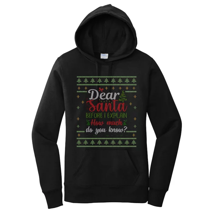 Dear Santa Before I Explain How Much Do You Know Christmas Women's Pullover Hoodie