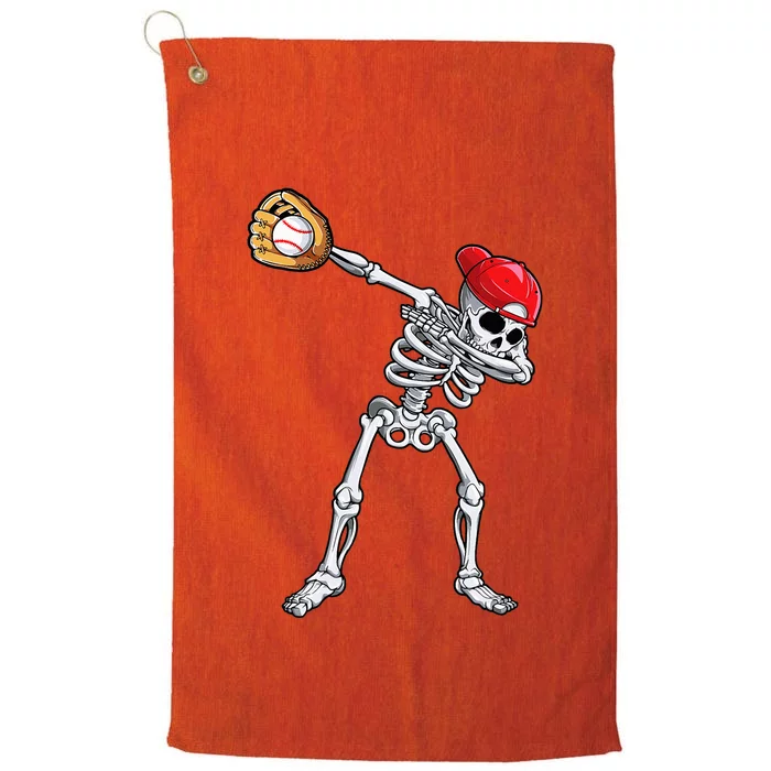 Dabbing Skeleton Baseball Halloween Player Catcher Pitcher Platinum Collection Golf Towel