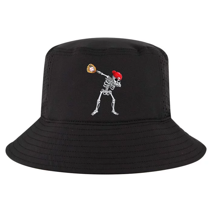 Dabbing Skeleton Baseball Halloween Player Catcher Pitcher Cool Comfort Performance Bucket Hat