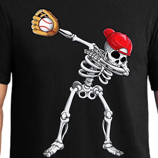 Dabbing Skeleton Baseball Halloween Player Catcher Pitcher Pajama Set