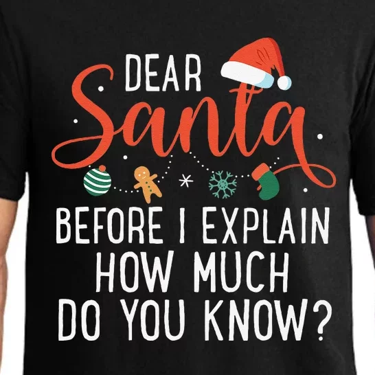 Dear Santa Before I Explain How Much Do You Know Christmas Pajama Set