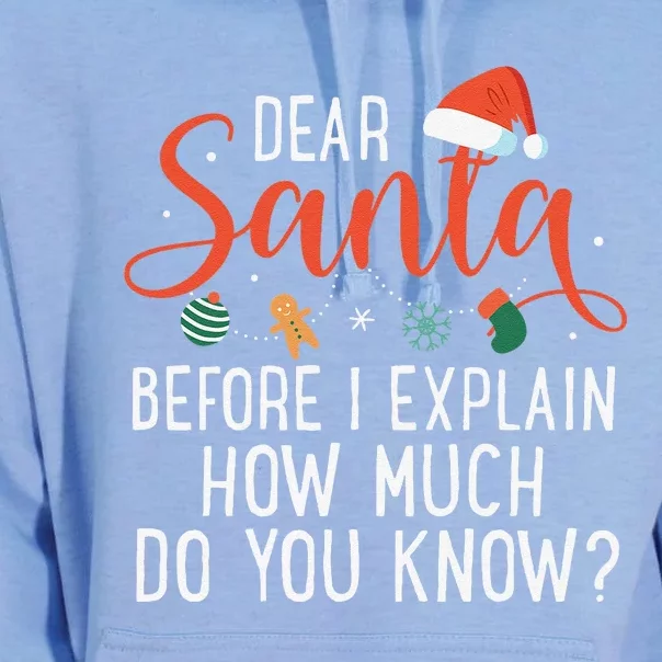 Dear Santa Before I Explain How Much Do You Know Christmas Unisex Surf Hoodie