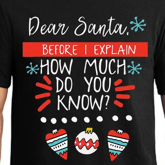 Dear Santa Before I Explain How Much Do You Know Christmas Gift Pajama Set