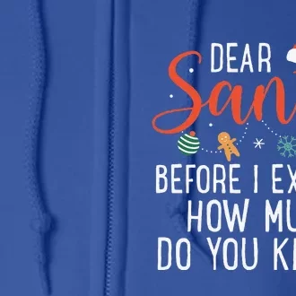 Dear Santa Before I Explain How Much Do You Know Christmas Full Zip Hoodie