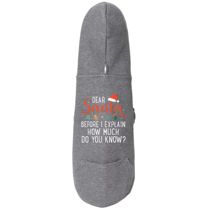 Dear Santa Before I Explain How Much Do You Know Christmas Doggie 3-End Fleece Hoodie