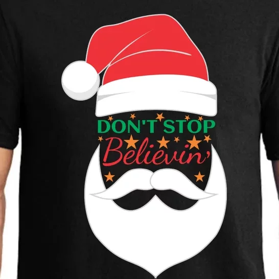 Dont Stop Believing Cute Santa Gift Pajama Set