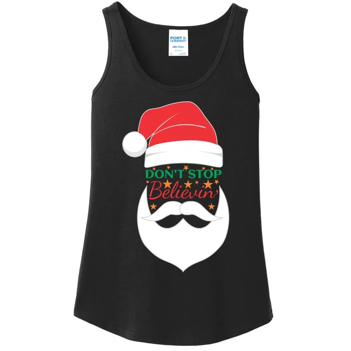 Dont Stop Believing Cute Santa Gift Ladies Essential Tank