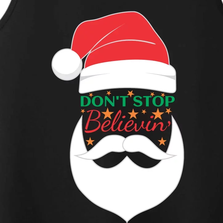 Dont Stop Believing Cute Santa Gift Performance Tank