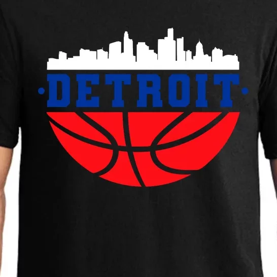 Detroit Skyline Basketball Logo Pajama Set