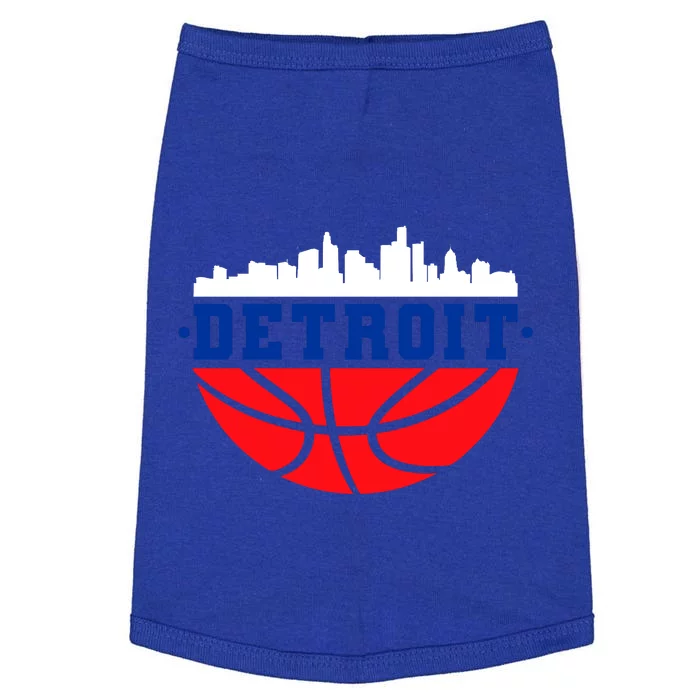 Detroit Skyline Basketball Logo Doggie Tank