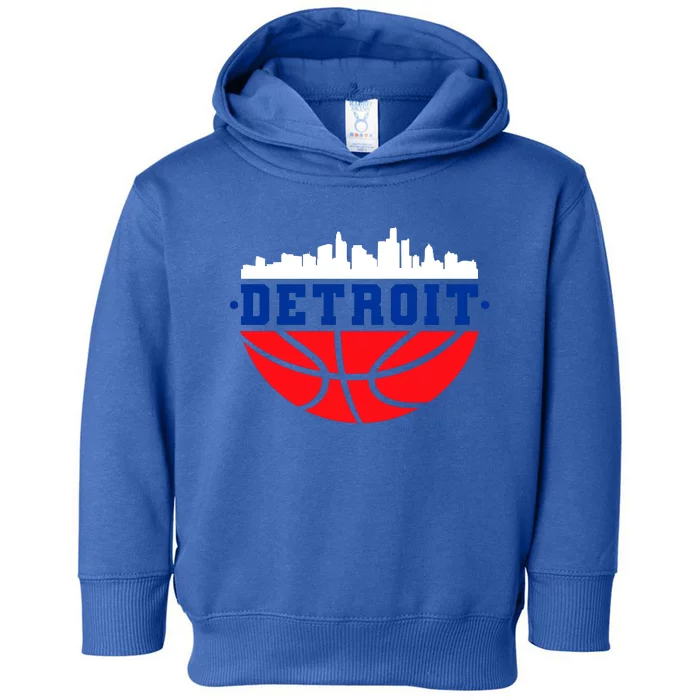 Detroit Skyline Basketball Logo Toddler Hoodie