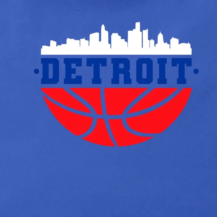 Detroit Skyline Basketball Logo Zip Tote Bag