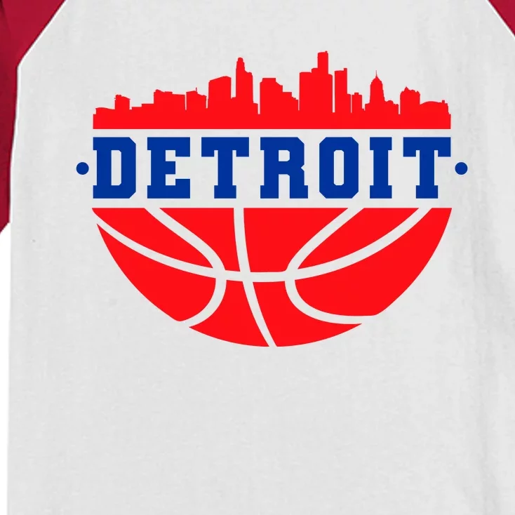 Detroit Skyline Basketball Logo Kids Colorblock Raglan Jersey