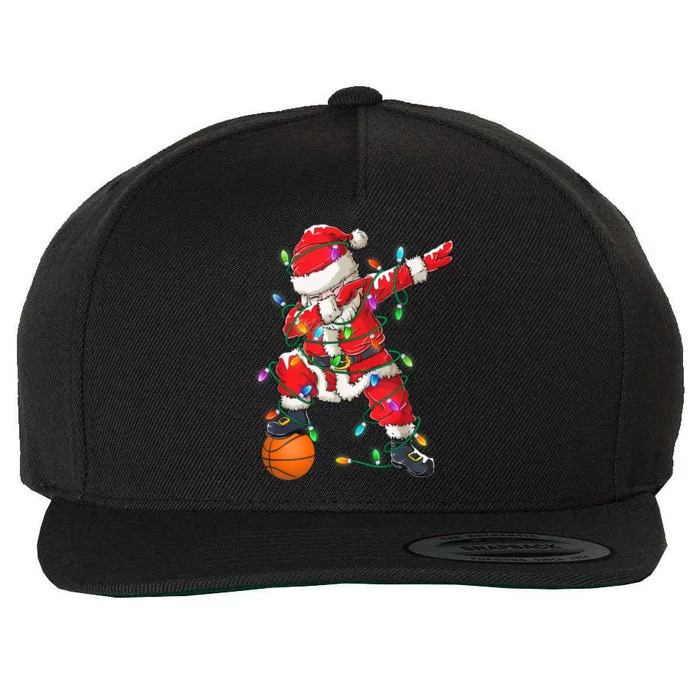 Dabbing Santa Basketball Christmas Tree Lights Xmas Cute Gift Wool Snapback Cap