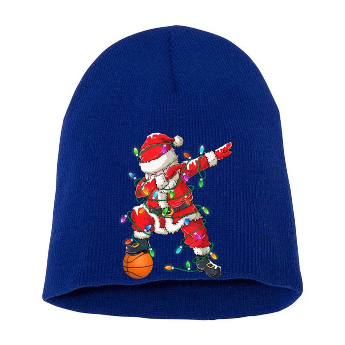 Dabbing Santa Basketball Christmas Tree Lights Xmas Cute Gift Short Acrylic Beanie