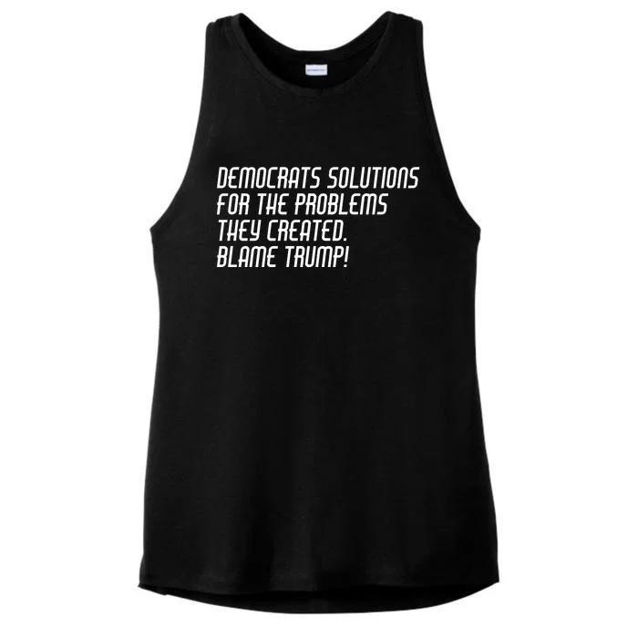 Democrat Solutions Blame Trump Ladies Tri-Blend Wicking Tank